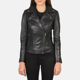 Black Real Leather Biker Jacket JNW-0003