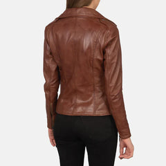 Brown Real Leather Biker Jacket JNW-0006