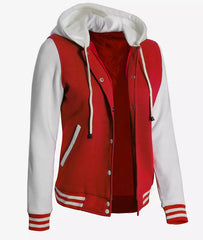 Women's Hooded Varsity Jacket - Highschool Baseball Style JNW-0083