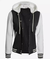 Women's Hooded Varsity Jacket - Highschool Baseball Style JNW-0083