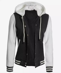 Women's Hooded Varsity Jacket - Highschool Baseball Style JNW-0083