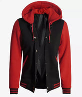 Women's Hooded Varsity Jacket - Highschool Baseball Style JN-0084