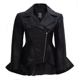 Clarissa Women's Peplum Leather Jacket JNW-0008