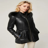 Premium Hooded Leather Coat – JNW-0012