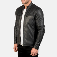 Premium Black Real Leather Jacket JNM-0004
