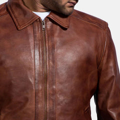 Classic Brown Real Leather Jacket JNM-0006