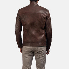 Elegant Brown Real Leather Jacket JNM-0007