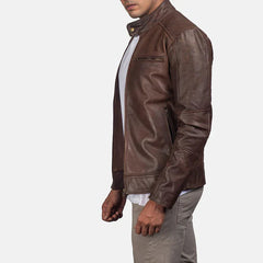 Elegant Brown Real Leather Jacket JNM-0007
