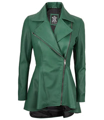 Clarissa Women's Peplum Leather Jacket JNW-0008