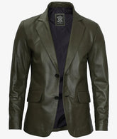Men's Two Button Leather Blazer JNM-0073