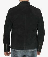 Men's Real Suede Black Biker Jacket JNM-0084