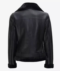 Agnes Asymmetrical Shearling Leather Jacket Women's JNW-0001