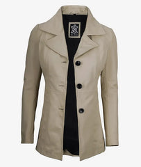 Women's Three Button Leather Blazer JNW-0092