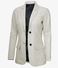 Women's Two Button Leather Blazer JNW-0094