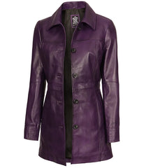 Women's Real Leather Coat JNW-0097