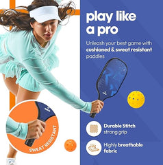 Pickleball Paddle Set of 2 with Ball Picker, Carry Bag, 4 Balls & Grip Tapes | Lightweight Fiberglass Paddles with Honeycomb Core | Sweat-Resistant Grip for Beginners & Pros