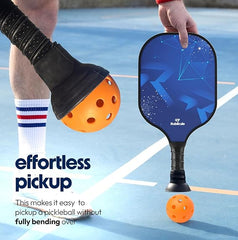 Pickleball Paddle Set of 2 with Ball Picker, Carry Bag, 4 Balls & Grip Tapes | Lightweight Fiberglass Paddles with Honeycomb Core | Sweat-Resistant Grip for Beginners & Pros