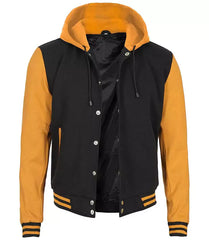Salerno Men's Varsity Jacket with Hood - Highschool Jacket JN-0065