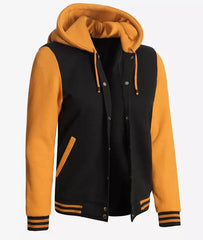 Women's Hooded Varsity Jacket - Highschool Baseball Style JN-0084