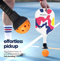 Pickleball Paddle Set of 2 with Ball Picker, Carry Bag, 4 Balls & Grip Tapes | Lightweight Fiberglass