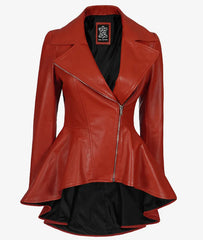 Clarissa Women's Peplum Leather Jacket JNW-0008
