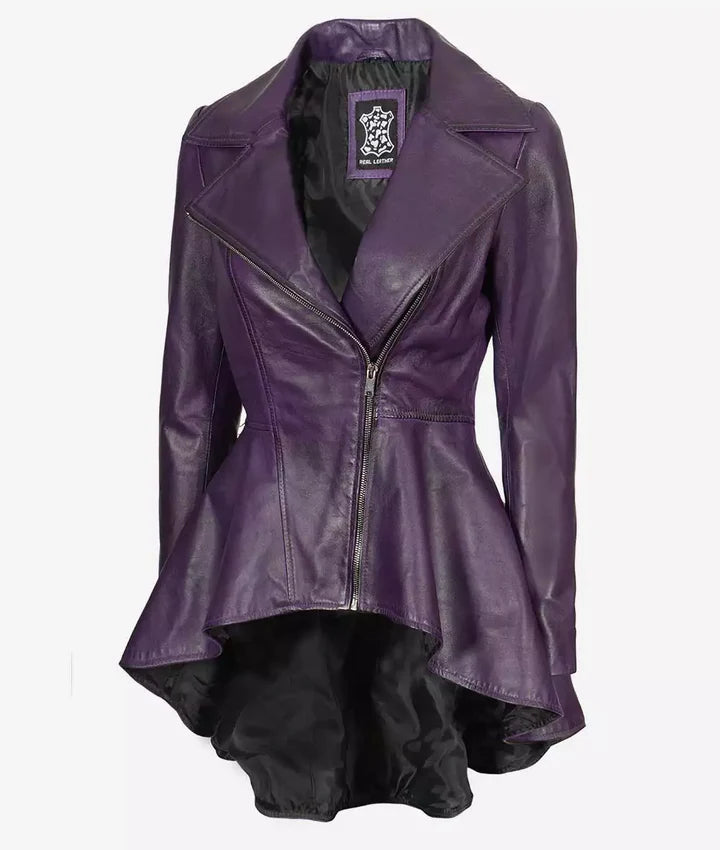 Clarissa Women's Peplum Leather Jacket JNW-0008