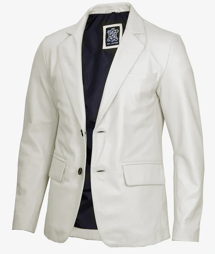 Men's Two Button Leather Blazer JNM-0073