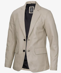 Men's Two Button Leather Blazer JNM-0073