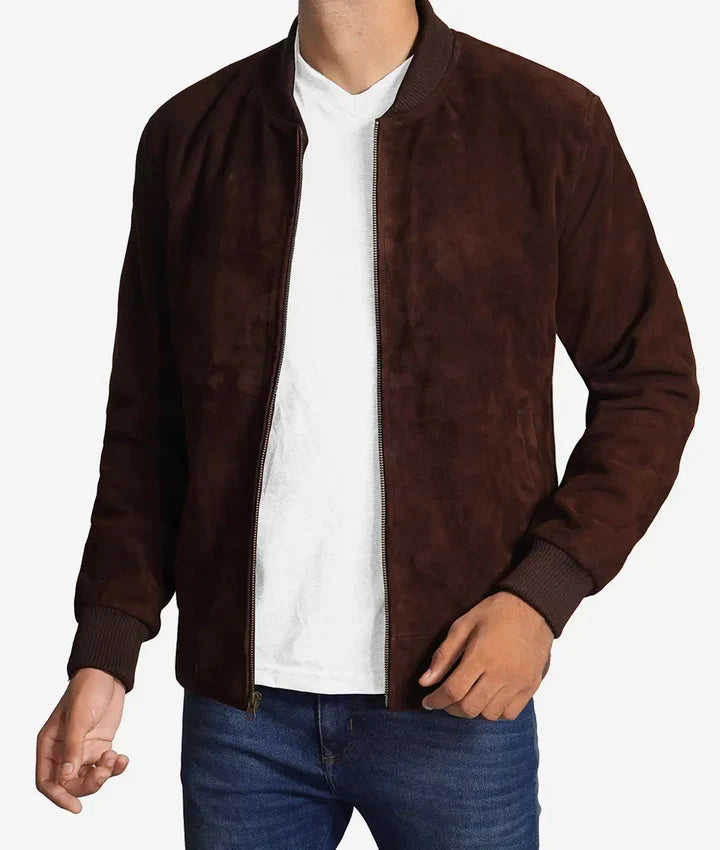 Men's Premium Suede Bomber Jacket JNM-0085