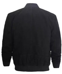 Men's Premium Black Suede Bomber Jacket JNM-0087
