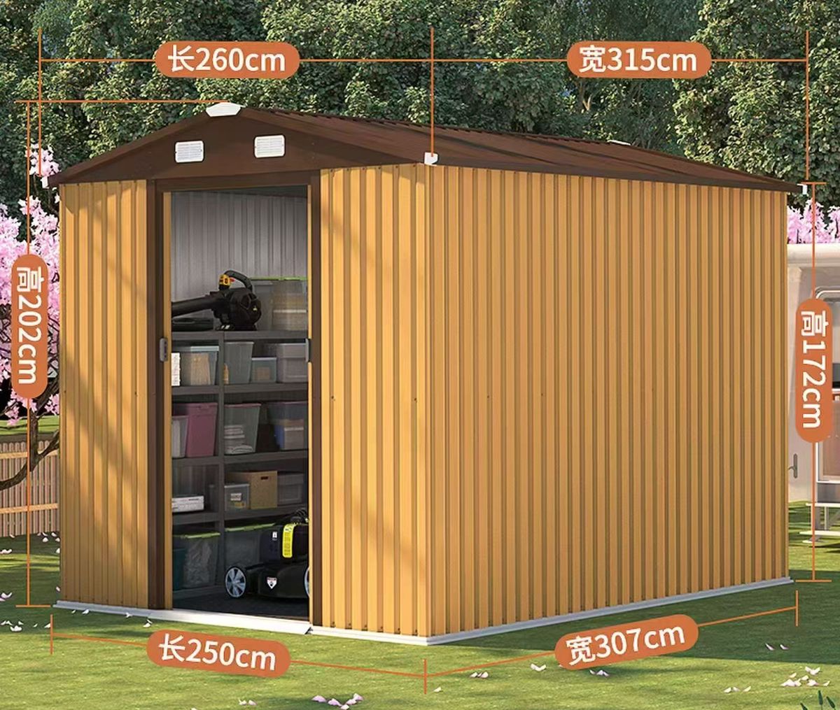 Outdoor Storage Shed Waterproof Garden Tool Room Mobile Simple Room Backyard Utility Room