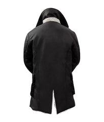 Men's Bane Black Real Leather Winter Coat - Swedish Bomber Jacket JNM-0054