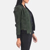Green Suede Bomber Jacket Real Leather JNW-0011