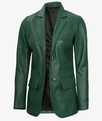 Women's Two Button Leather Blazer JNW-0090