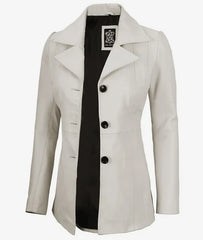 Women's Three Button Leather Blazer JNW-0093