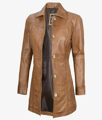 Women's Real Leather Coat JNW-0097